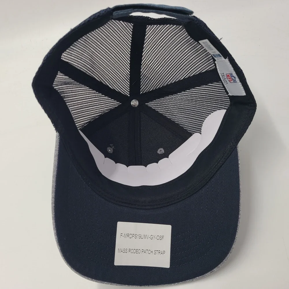 New England Patriots Hat Adjustable Trucker Mesh NFL Team Apparel Gray Blue Men‎